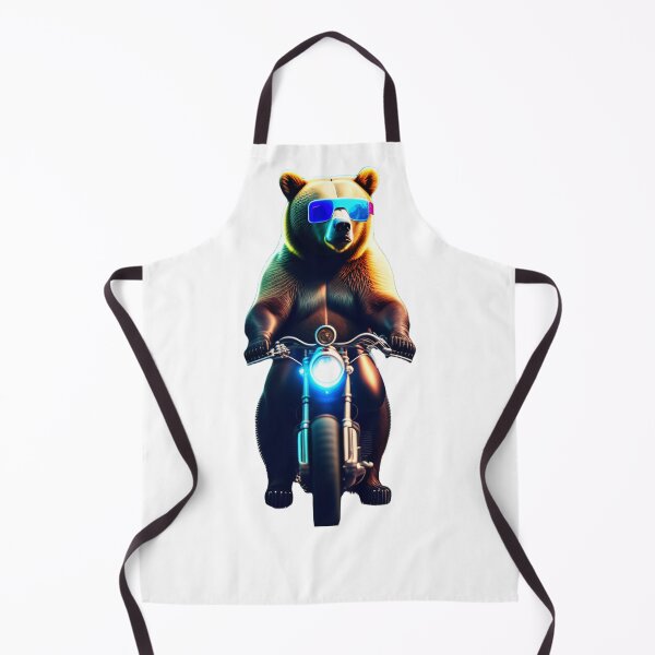 Item preview, Cool Grizzly Bear with Cyberpunk glasses on a moto. designed and sold by NewCoolWest.