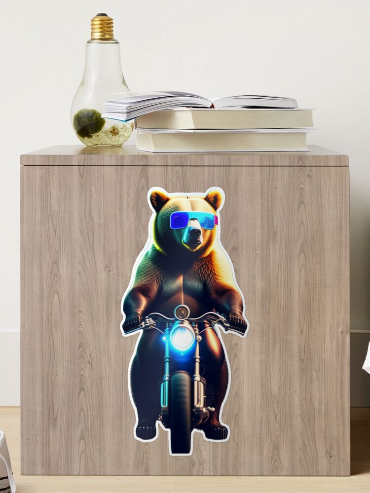 cool grizzly bear in cyberpunk style glasses - Playground