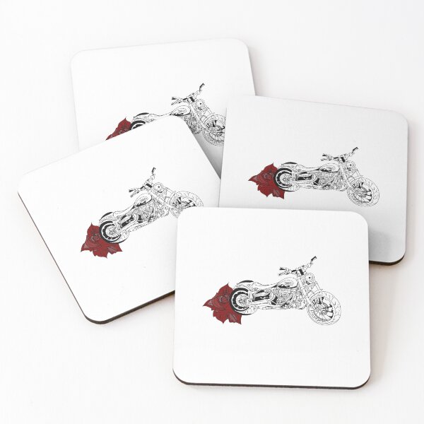 Item preview, Harley Davidson with rose designed and sold by KooolStickers.