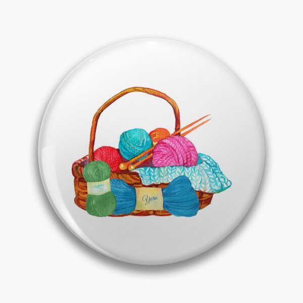 Item preview, Watercolor Basket with Knitting Yarn designed and sold by silviaol.