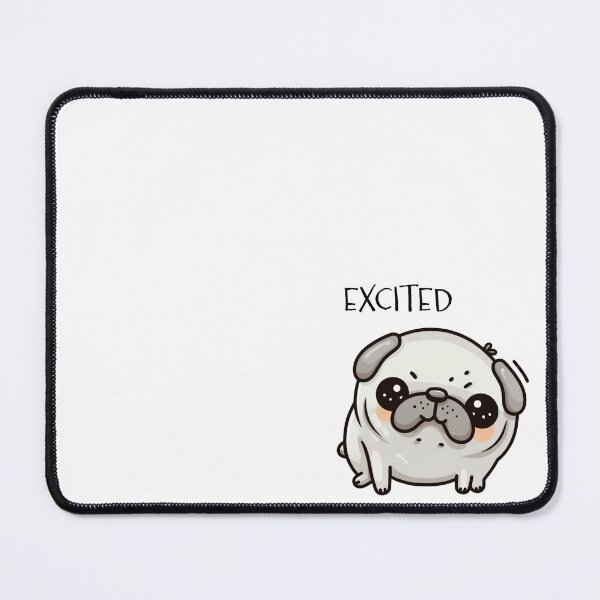 Item preview, Finn the pug is excited designed and sold by jk3design.