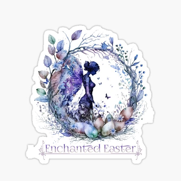 Item preview, Enchanted Easter Fairy Wreath Egg Purple Pastel Design designed and sold by MythikCreationz.