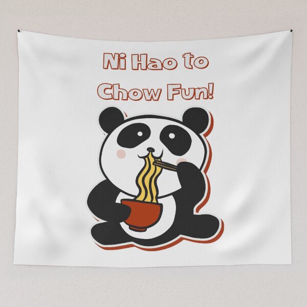 Item preview, Cute Panda Eating Noodles - Ni Hao to Chow Fun! - Adorable Asian Fusion Design designed and sold by ElLocoMus.