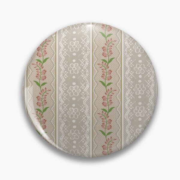 Item preview, Vintage Lace & Floral Ribbon Stripe - Soft Apricot designed and sold by Sarah Thorpe Designs .