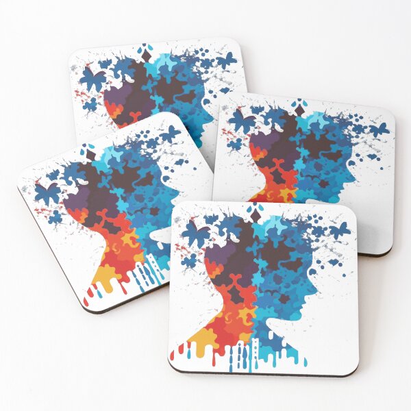 Item preview, Ink Blot Colorful Mind Puzzle Autism Awareness designed and sold by Holisticfox.