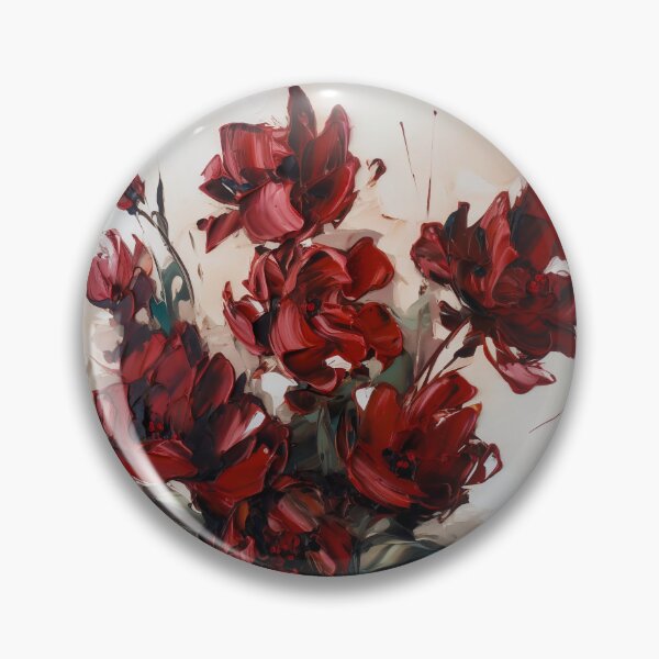 Item preview, Oil painting red flower art designed and sold by Simone Davino.