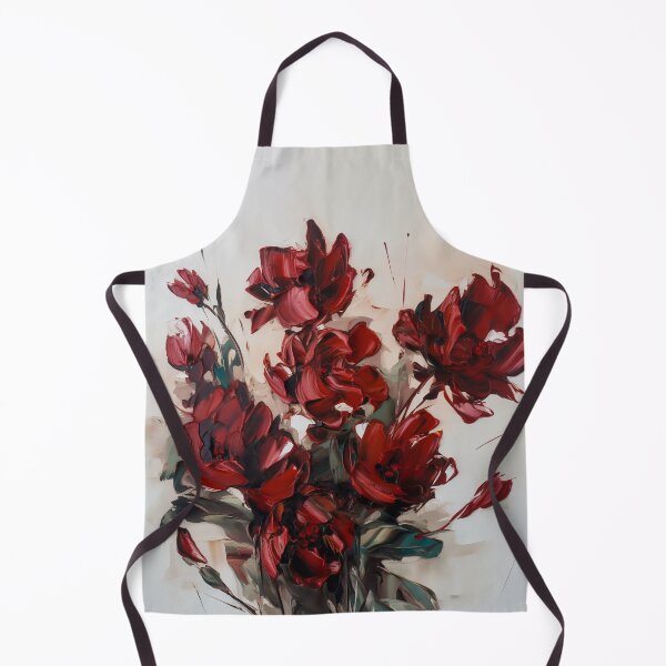 Item preview, Oil painting red flower art designed and sold by Simone Davino.