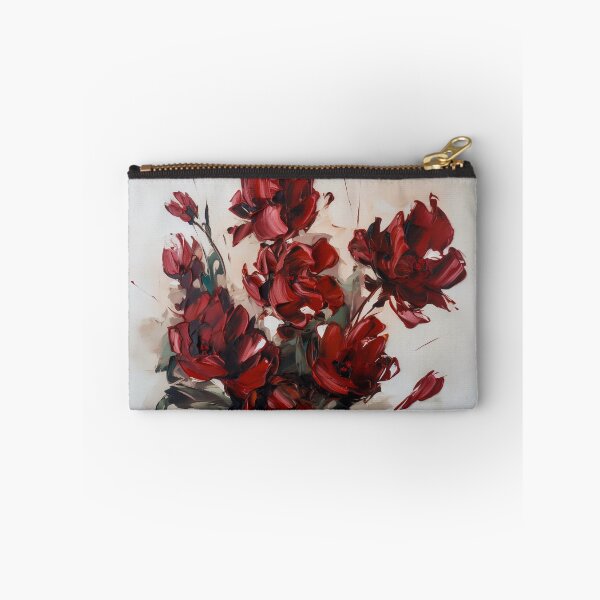 Item preview, Oil painting red flower art designed and sold by Simone Davino.