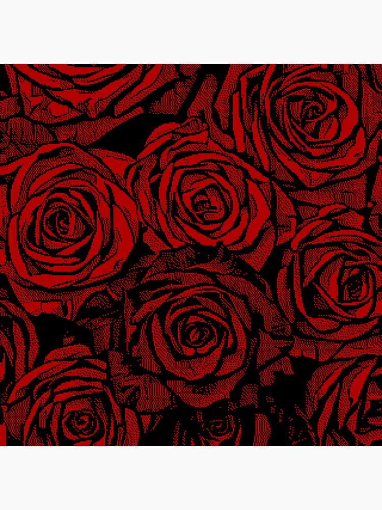 Artwork view, Red Roses Pixelated designed and sold by StudioDestruct