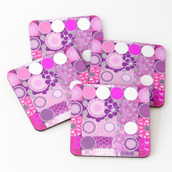 Item preview, Pink and purple circles and squares pattern designed and sold by TheTrendsDesk.