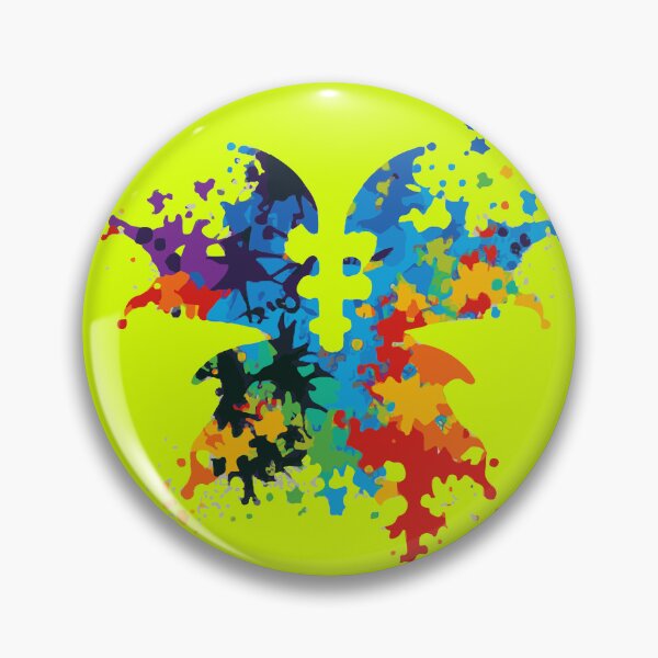 Item preview, Ink Blot Colorful Mind Puzzle Concienciación sobre el autismo Mariposa designed and sold by Holisticfox.