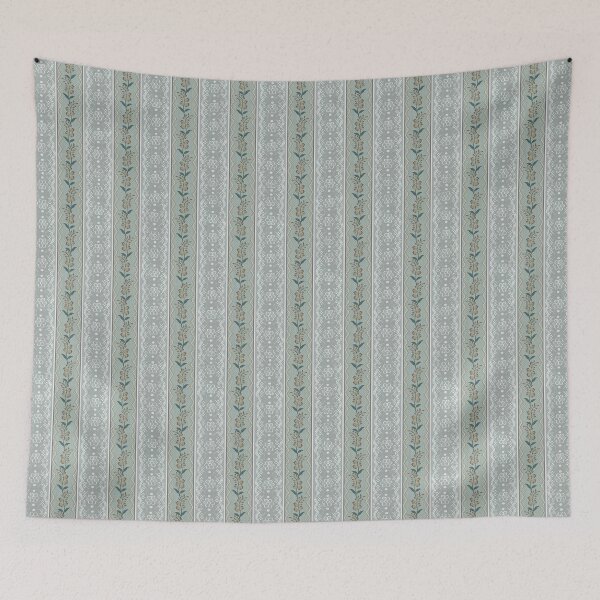 Item preview, Vintage Lace & Floral Ribbon Stripe designed and sold by Sarah Thorpe Designs .