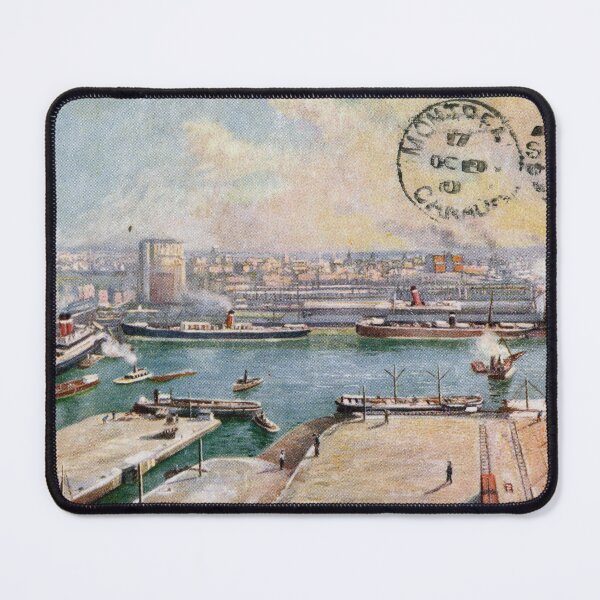 Item preview, 1910 Canada antique postcard Montreal the harbor designed and sold by observer11.