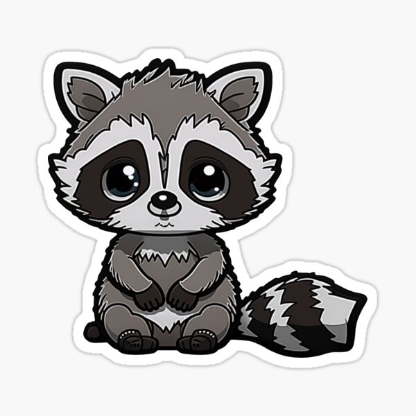 Cute Raccoon Stickers | Water-Resistant Sticker | Stickers for laptop,  journal, notebooks