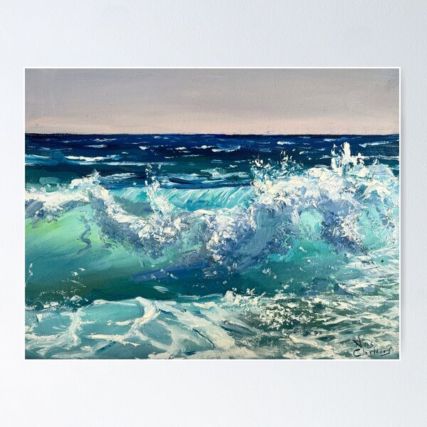 Item preview, Wave, Seascape Acrylic Painting designed and sold by artbyanastasiia.