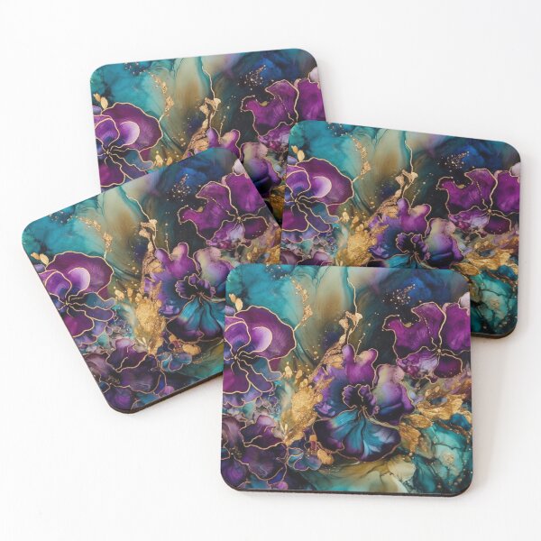 Item preview, Abstract Purple and Teal Floral designed and sold by SK Art + Design.