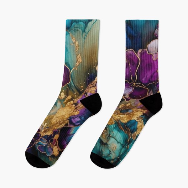 Item preview, Abstract Purple and Teal Floral designed and sold by SK Art + Design.