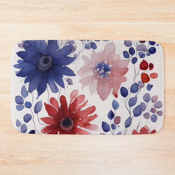 Item preview, Red, White, and Blue Patriotic Watercolor Flowers - a modern art way to wear the colors of the United States of America ... the good ol' USA.  designed and sold by SeaStories88.
