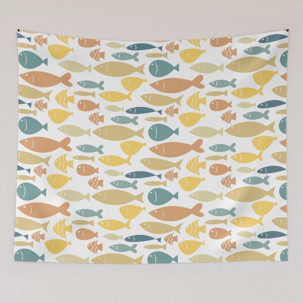 Item preview, colorful fishes seamless pattern cartoon style designed and sold by Ijjul322.