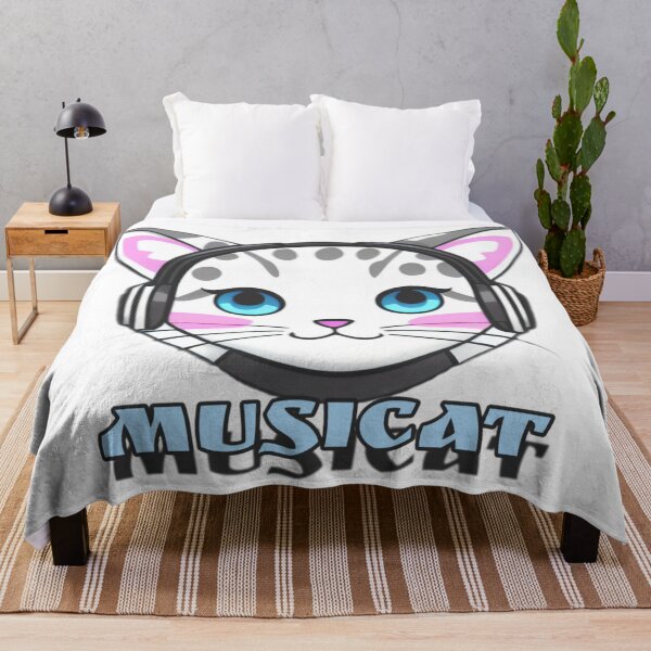 Item preview, Cat - Musicat Musical Cat Wearing Headphones Kitten Music Kawaii V23 designed and sold by DreamingAwake1.