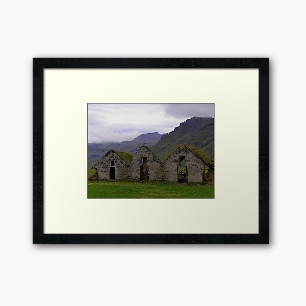 Icelandic Farm Buildings Framed Art Print