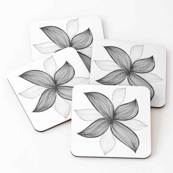 Item preview, Monochrome flower leaves designed and sold by InspiringLines.
