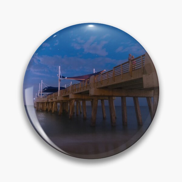 Item preview, Moonrise at the Pompano Beach Pier designed and sold by VisualVoyages.