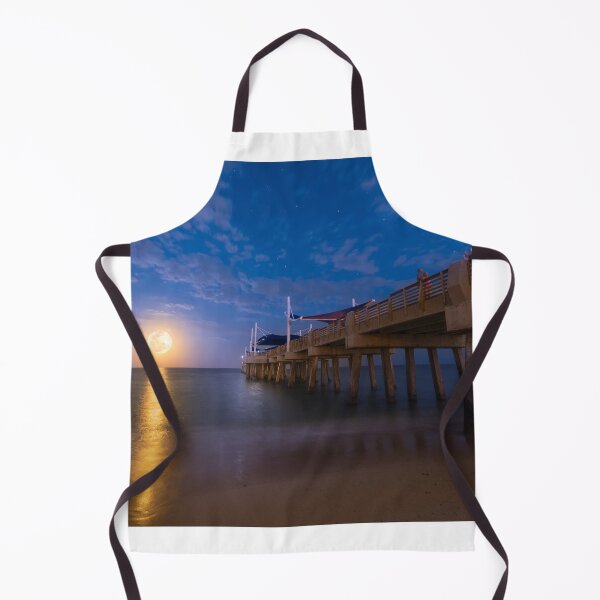 Item preview, Moonrise at the Pompano Beach Pier designed and sold by VisualVoyages.