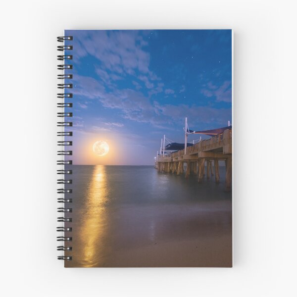 Item preview, Moonrise at the Pompano Beach Pier designed and sold by VisualVoyages.