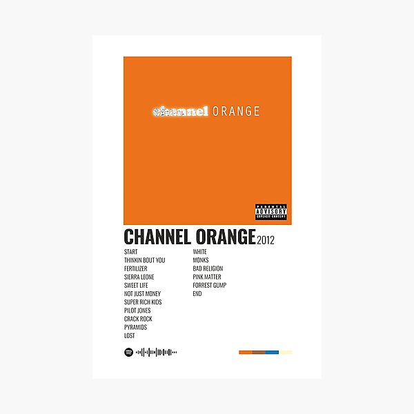 Item preview, Frank Ocean - Channel Orange | Minimalist Album Cover Poster designed and sold by NOT NOBODY..