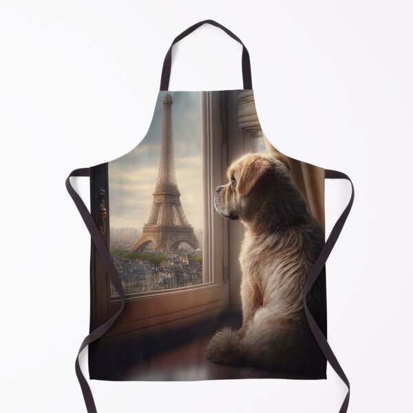 Item preview, Dog Looking Out a Window at the Eiffel Tower designed and sold by jrtwynam.