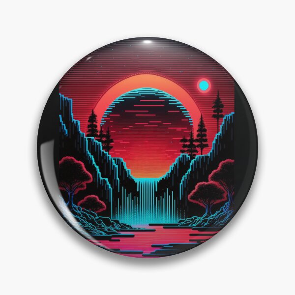 Item preview,  neon waterfall pixels art designed and sold by OUSS  SQUARE⭐⭐⭐⭐⭐.
