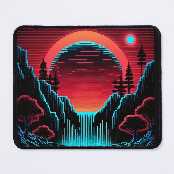 Item preview,  neon waterfall pixels art designed and sold by OUSS  SQUARE⭐⭐⭐⭐⭐.