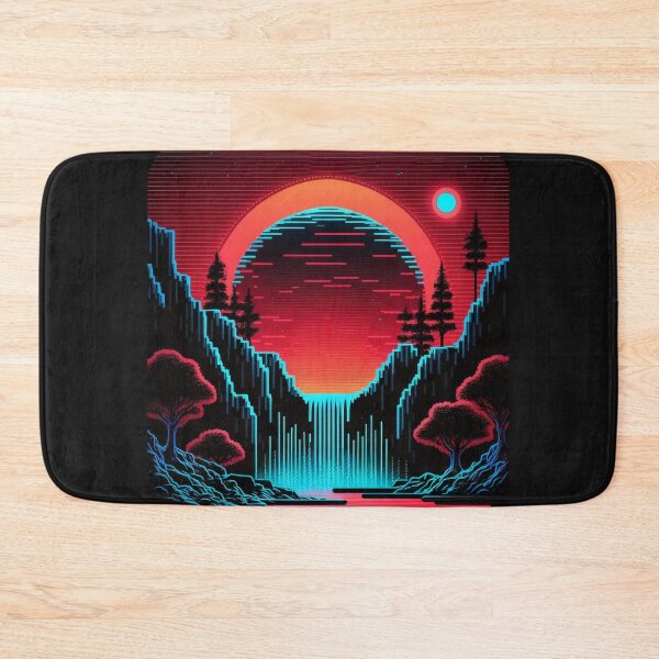 Item preview,  neon waterfall pixels art designed and sold by OUSS  SQUARE⭐⭐⭐⭐⭐.