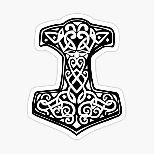 fryser Skubbe berolige Mjolnir Thor's Hammer Viking Rune" Sticker for Sale by Huginna-Muninn |  Redbubble