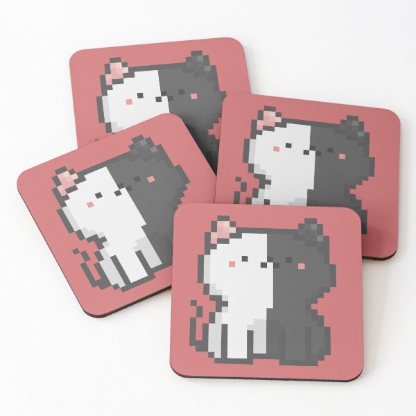 Item preview, Pixel Quiet Two Face White Black Cat 41 designed and sold by sosorimaru.