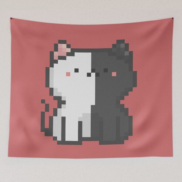 Item preview, Pixel Quiet Two Face White Black Cat 41 designed and sold by sosorimaru.