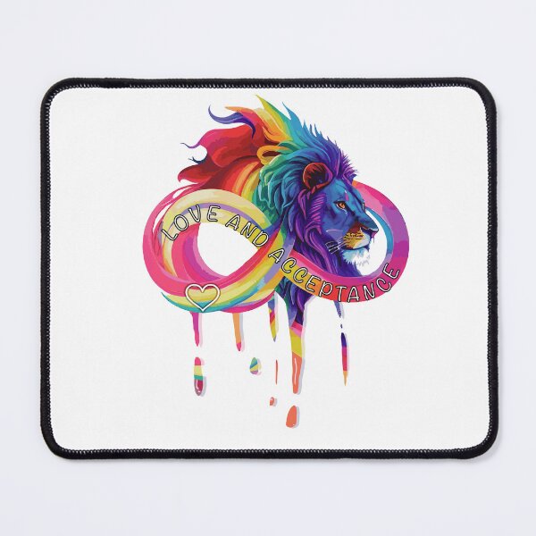 Item preview,  infinity symbol with fierce lion head in rainbow colours designed and sold by Lubellebubble20.