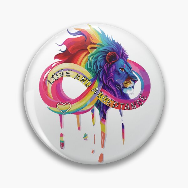 Item preview,  infinity symbol with fierce lion head in rainbow colours designed and sold by Lubellebubble20.