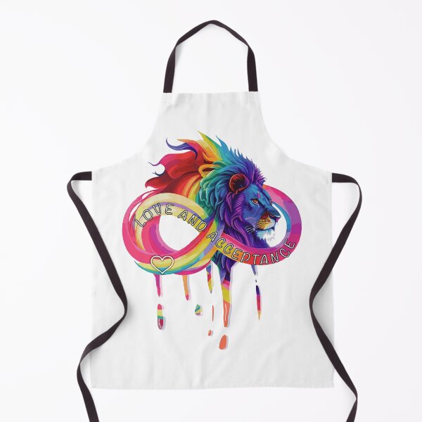 Item preview, infinity symbol with fierce lion head in rainbow colours designed and sold by Lubellebubble20.