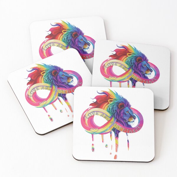 Item preview,  infinity symbol with fierce lion head in rainbow colours designed and sold by Lubellebubble20.