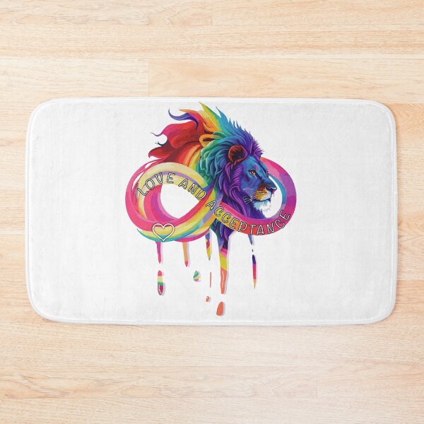 Item preview,  infinity symbol with fierce lion head in rainbow colours designed and sold by Lubellebubble20.