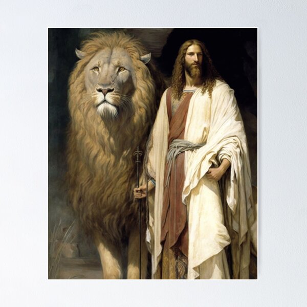 Item preview, Jesus and the Lion of Judah designed and sold by lionsavannah.