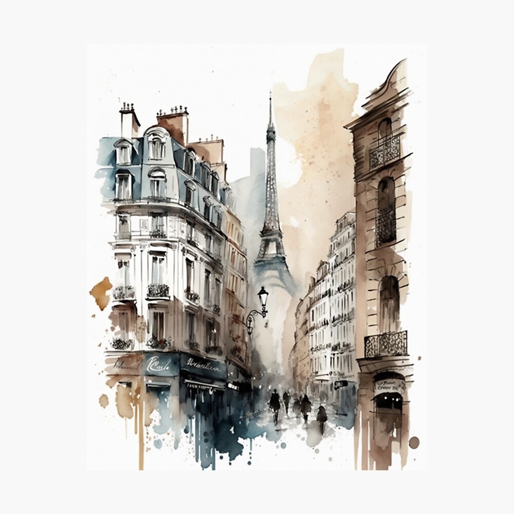 Abstract, modern, paris design, simple, bright, water color, white