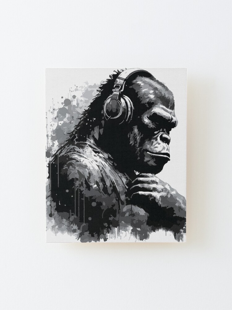 Gorilla in Headphones offers Acrylic Canvas Painting