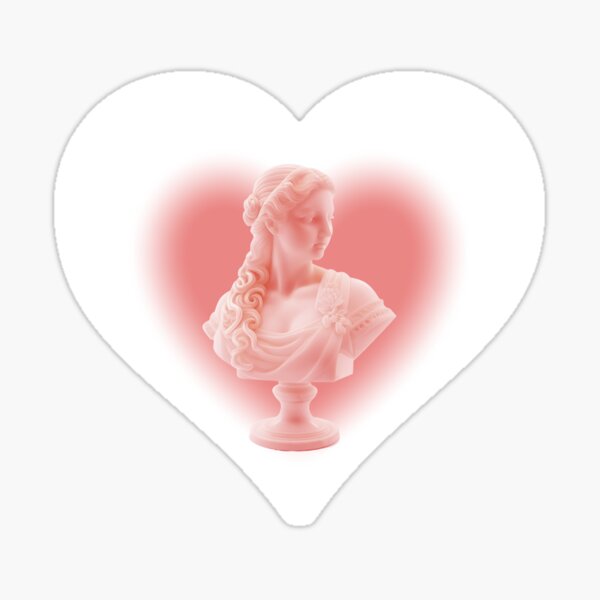 Aphrodite Pink Love Marble Bust Greek Statue Sticker
