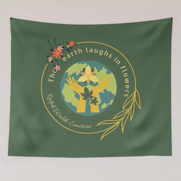 Item preview, Happy Earth Day - "The earth laughs in flowers.", Ralph Waldo Emerson designed and sold by aywchen.