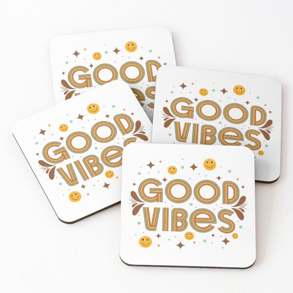 Item preview, Good Vibes Retro Groovy Feel Good Phrase-White designed and sold by Gsallicat.