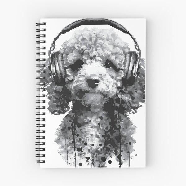 Item preview, A Cavapoo Puppy Wearing Headphones: Animal Street Art designed and sold by GVRDesign.