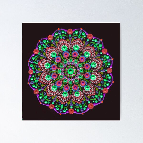 Mandala colourful dots mandala print wall art - TenStickers